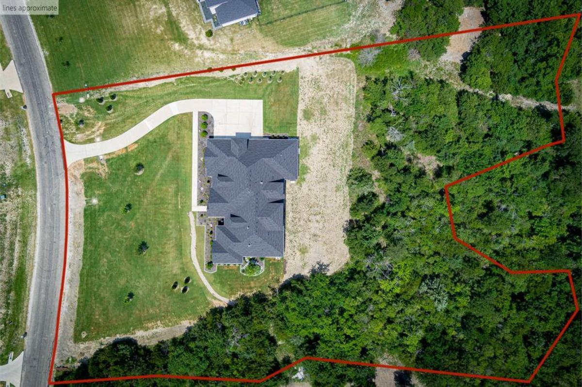 Aerial view of the property.