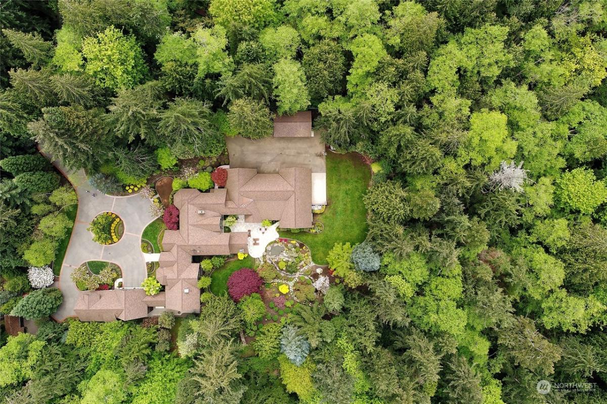 Aerial view of the property.