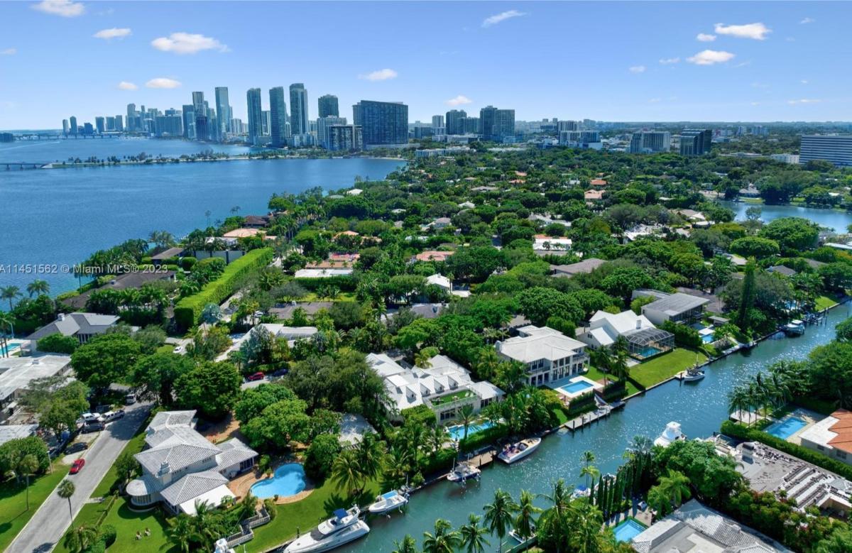 Aerial view of the property.