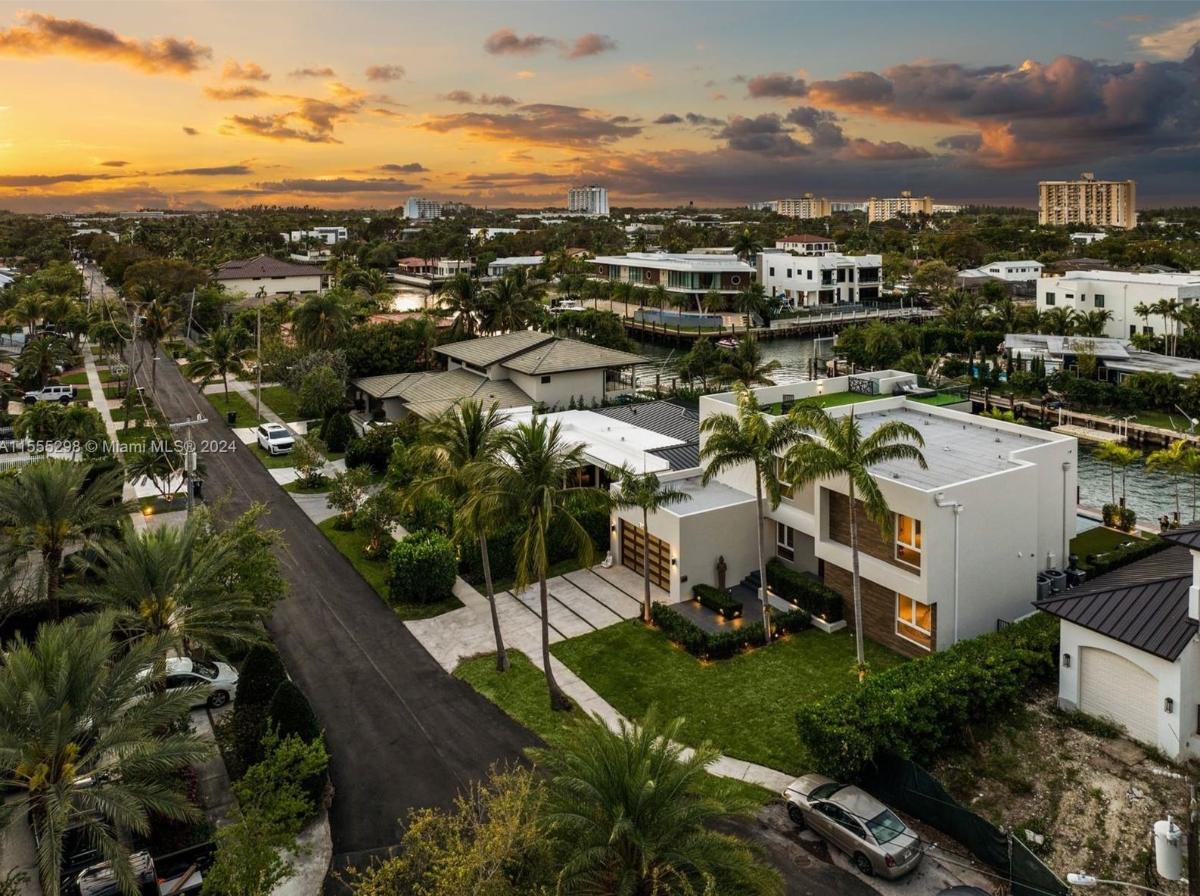 Aerial front view of property.