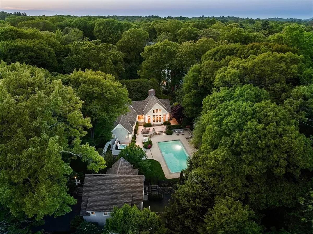 Aerial view of the property.