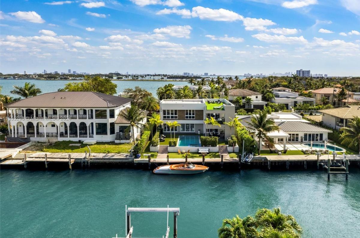 Aerial rear view of property.