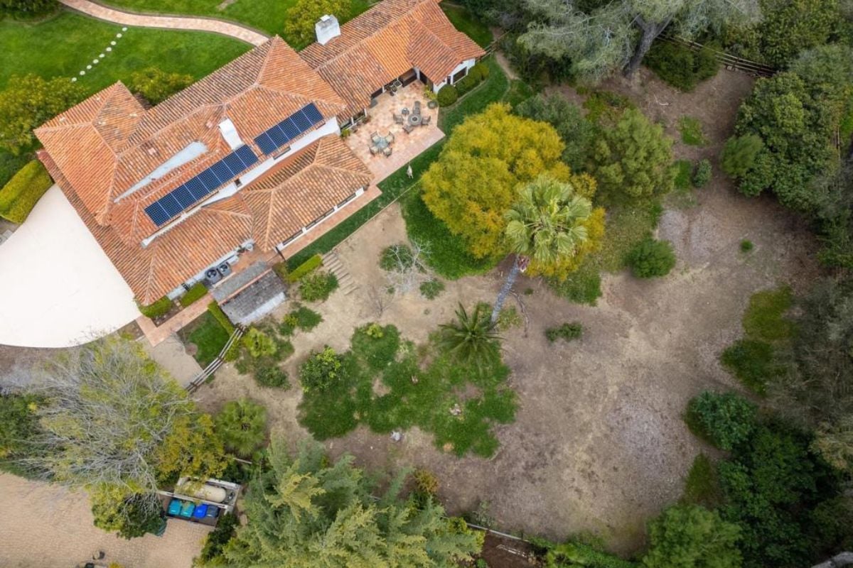 The aerial view of the property.