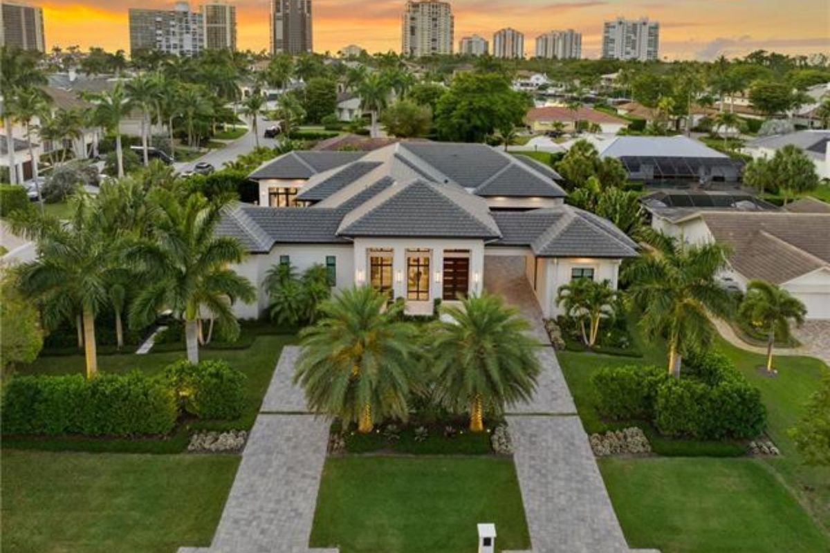 The aerial view of the property.