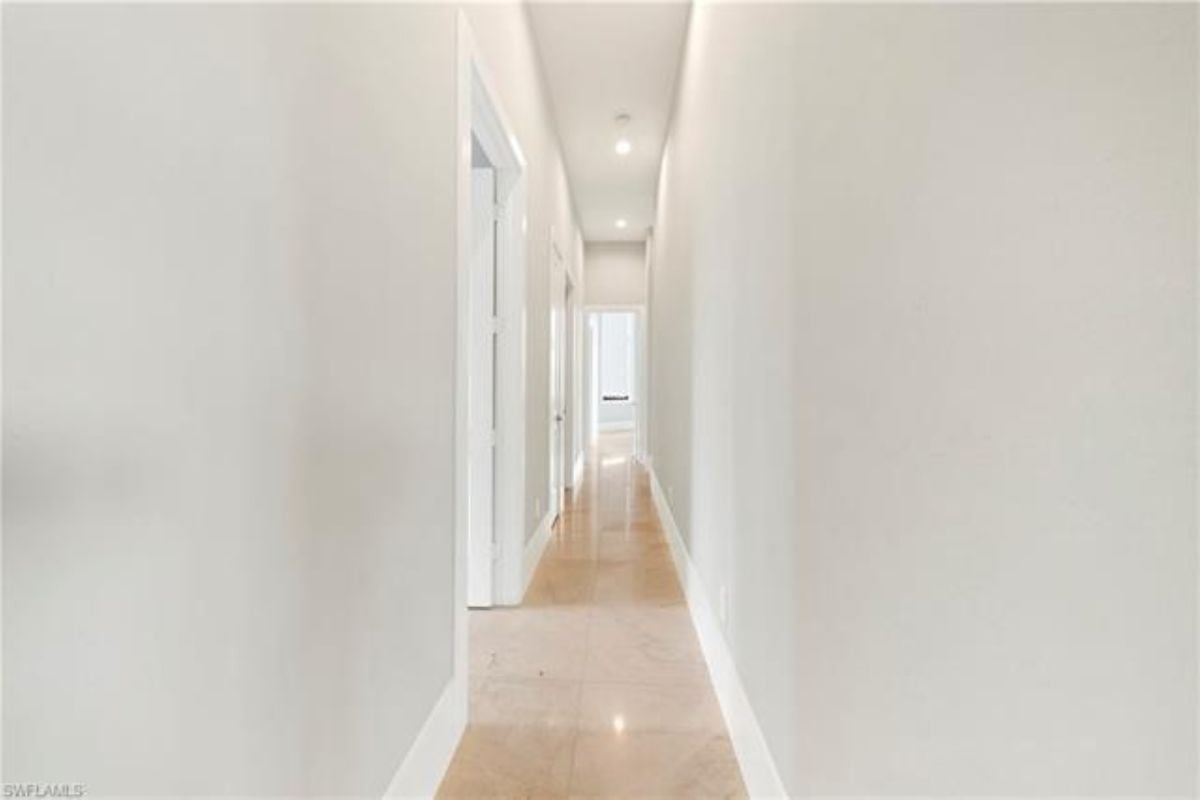 A narrow hallway.