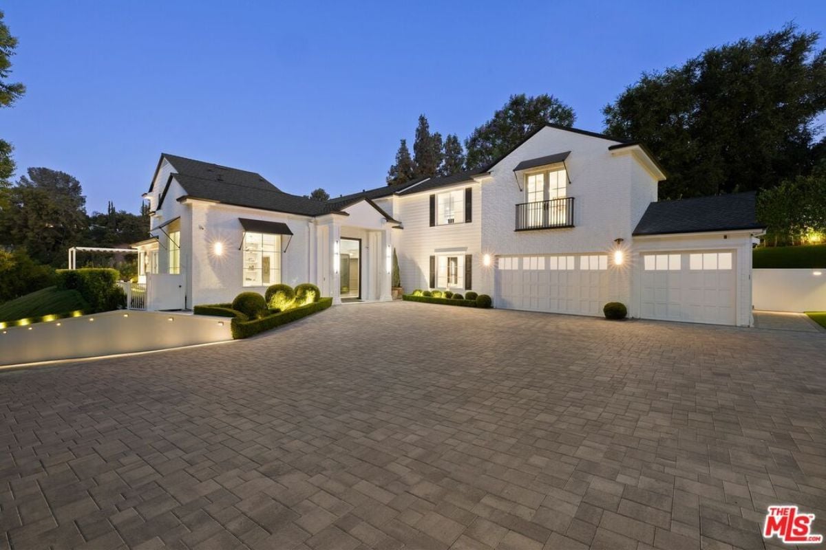 A brick courtyard.