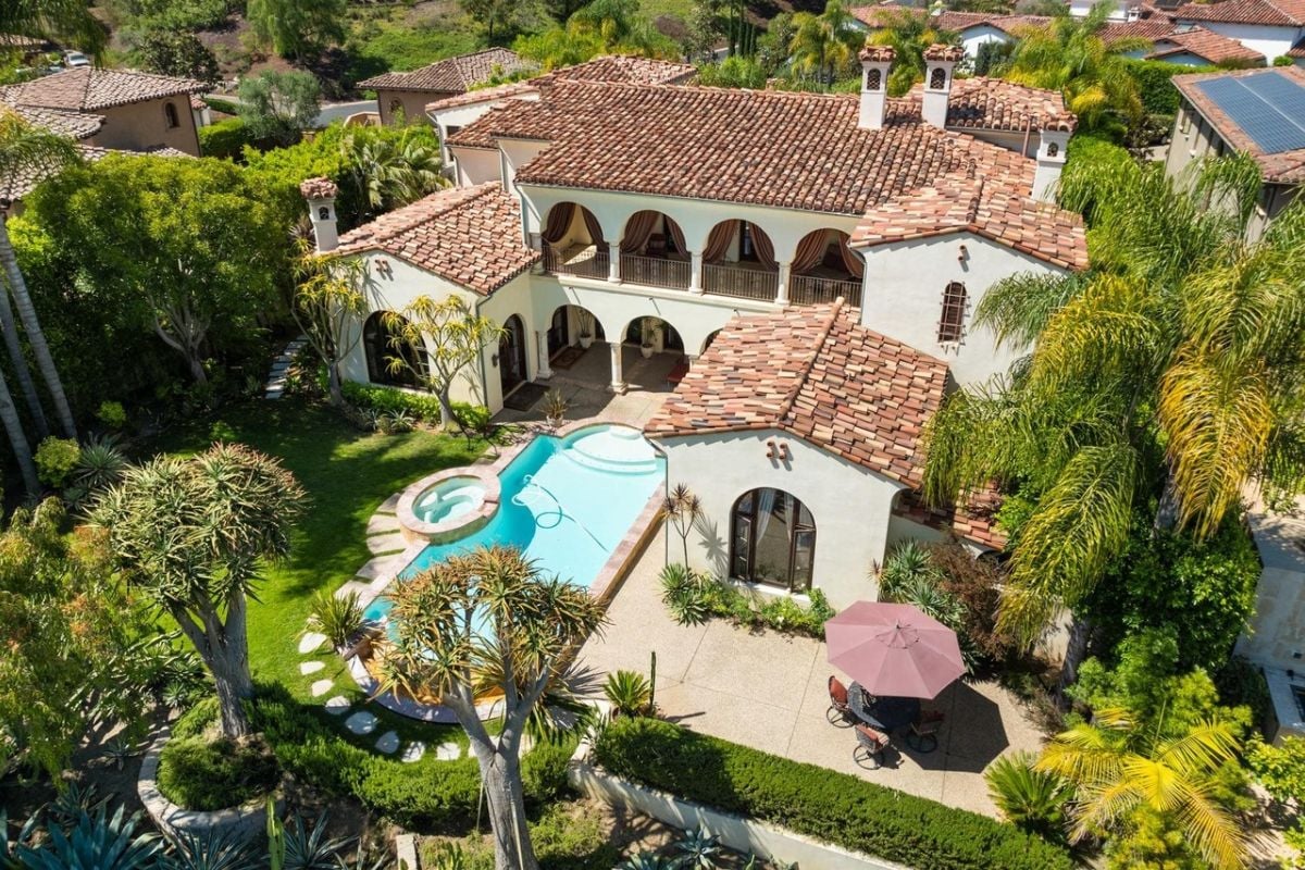 The aerial view of the property.