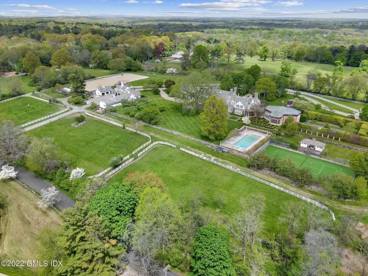 Aerial view of the property.