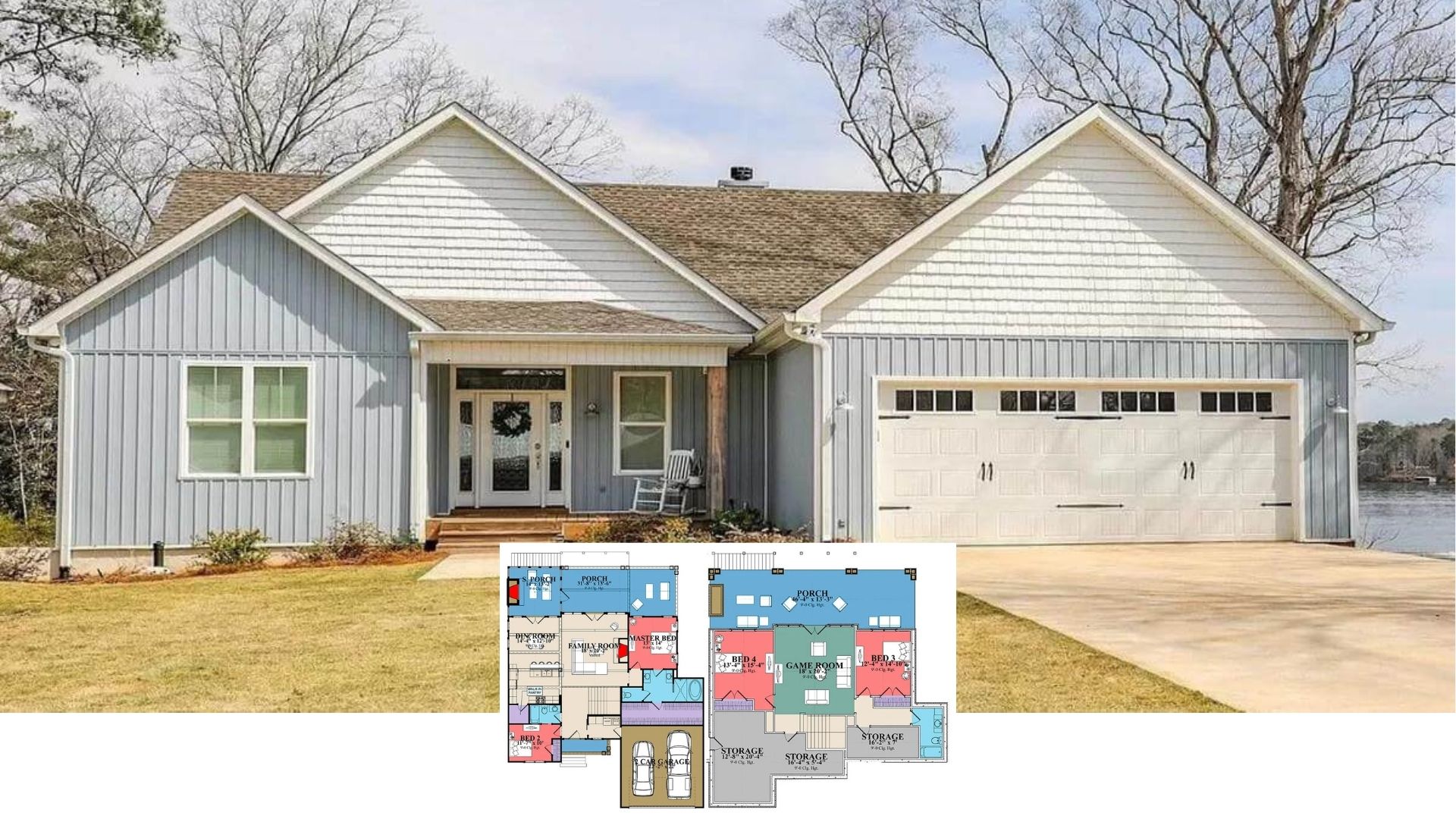 Tour This Lakefront 3-Bedroom Craftsman Bungalow with Vaulted Ceilings and a Game-Ready Lower Level