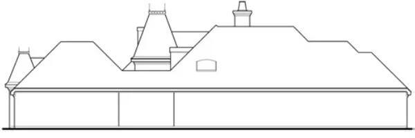 Right elevation sketch of the Bali Hai 3-bedroom single-story traditional home.