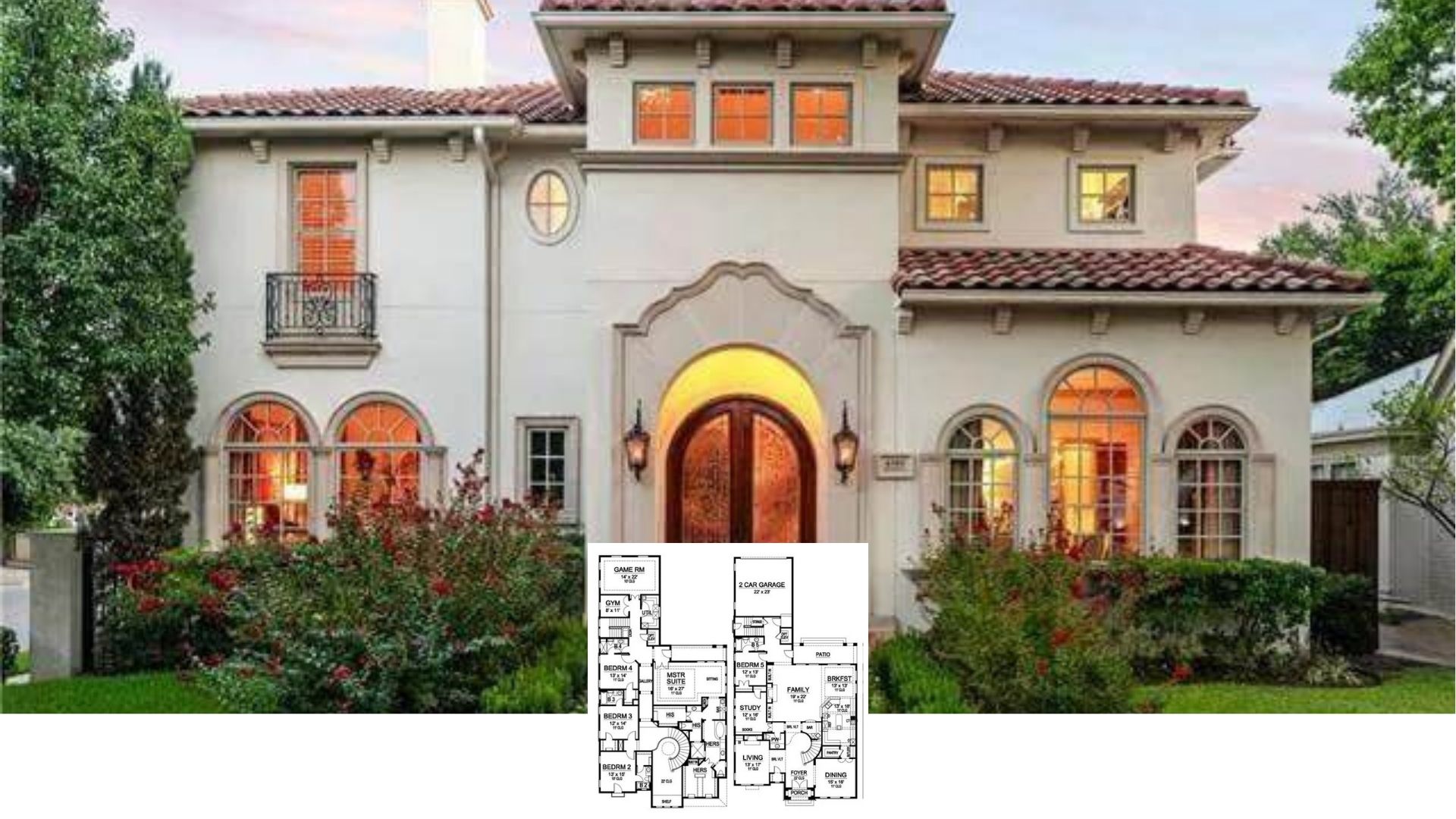 Tour This Grand 5-Bedroom Spanish Revival Villa with a Show-Stopping Spiral Staircase