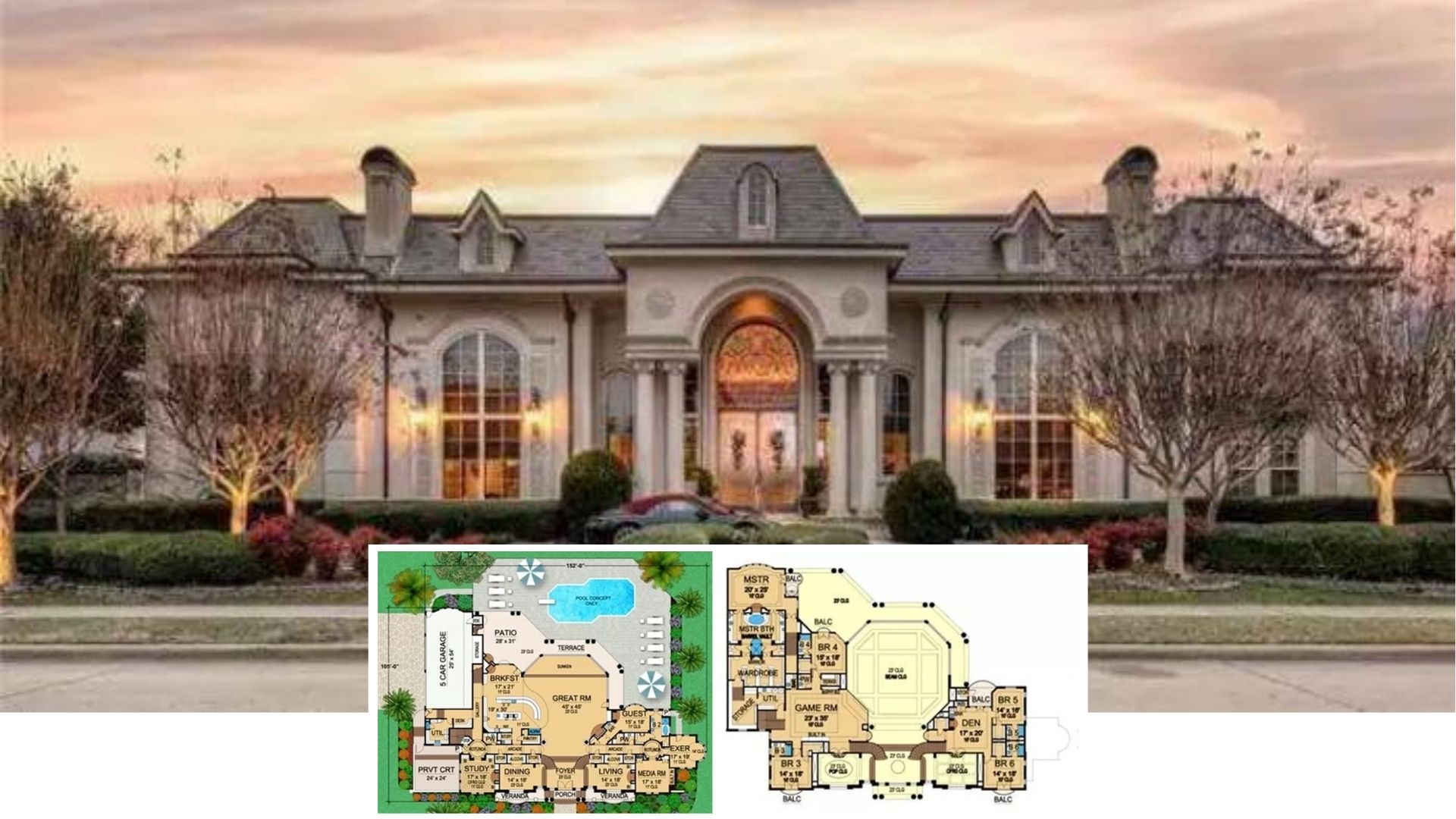 Take a Grand Tour of This 12,720 Sq. Ft. European Manor with Dual Staircases, 7 Bedrooms, and a Five-Car Garage