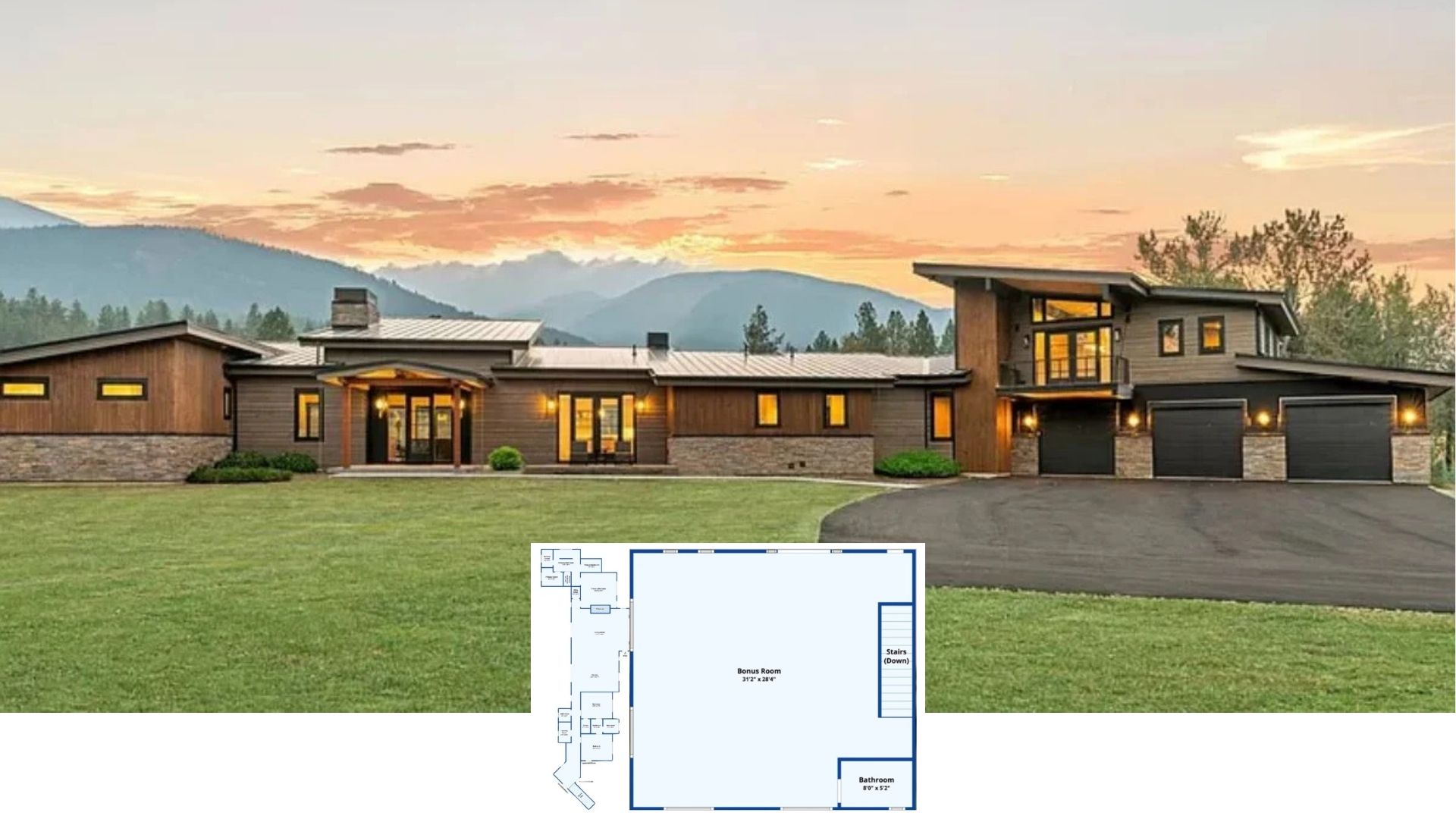 Step Inside This Mountainside Contemporary Retreat Boasting a Huge 880-Sq.-Ft. Bonus Room (Approx. 3,785Sq. Ft Floor Plan)