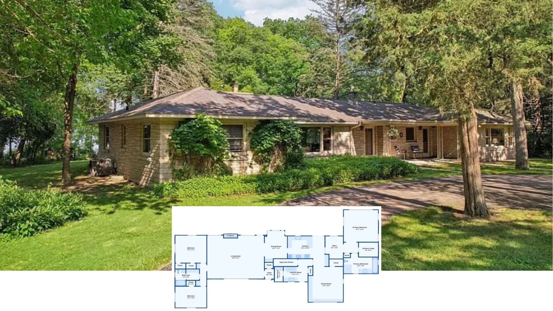 Step Inside This 3,050-Sq.-Ft. Ranch Haven Draped in Mature Trees (4-Bed, 3-Bath Floor Plan)