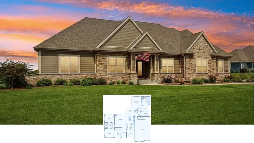 Tour This 3,400-Sq.-Ft. Stone-Accented Craftsman with 4 Bedrooms, a Flexible Basement, and a Community Pool (Floor Plan)