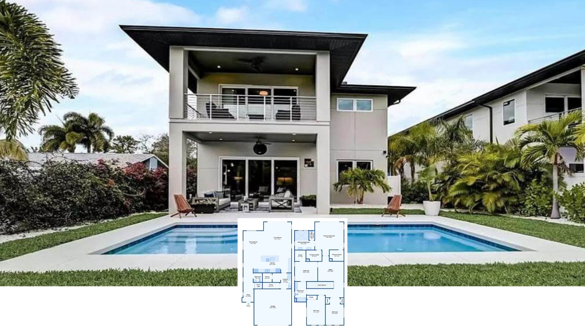 Step Inside this 3-Bedroom, 2.5-Bath Contemporary Oasis with Pool and Balcony Perks (Floor Plan)