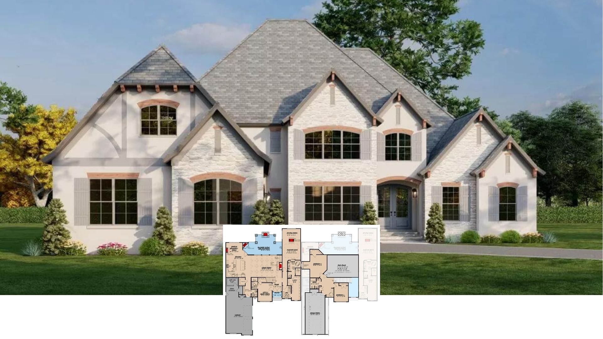 Step Inside This Impressive 3-Bedroom, 3.5-Bath Tudor Home Wrapped in Stone (Approx. 3,800 Sq. Ft.)