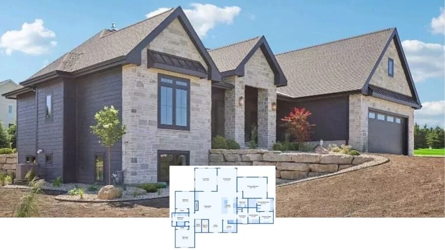 Step Inside This 3,100-Sq. Ft. Craftsman Gem with a Striking Stone Facade and Party-Ready Wet Bar (4 Beds, 3.5 Baths)