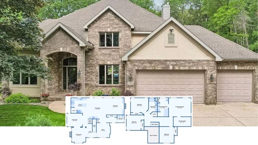 Take a Tour of This Lake-View 5-Bedroom Craftsman Estate with a Sparkling Pool and Triple Garage (Floor Plan)