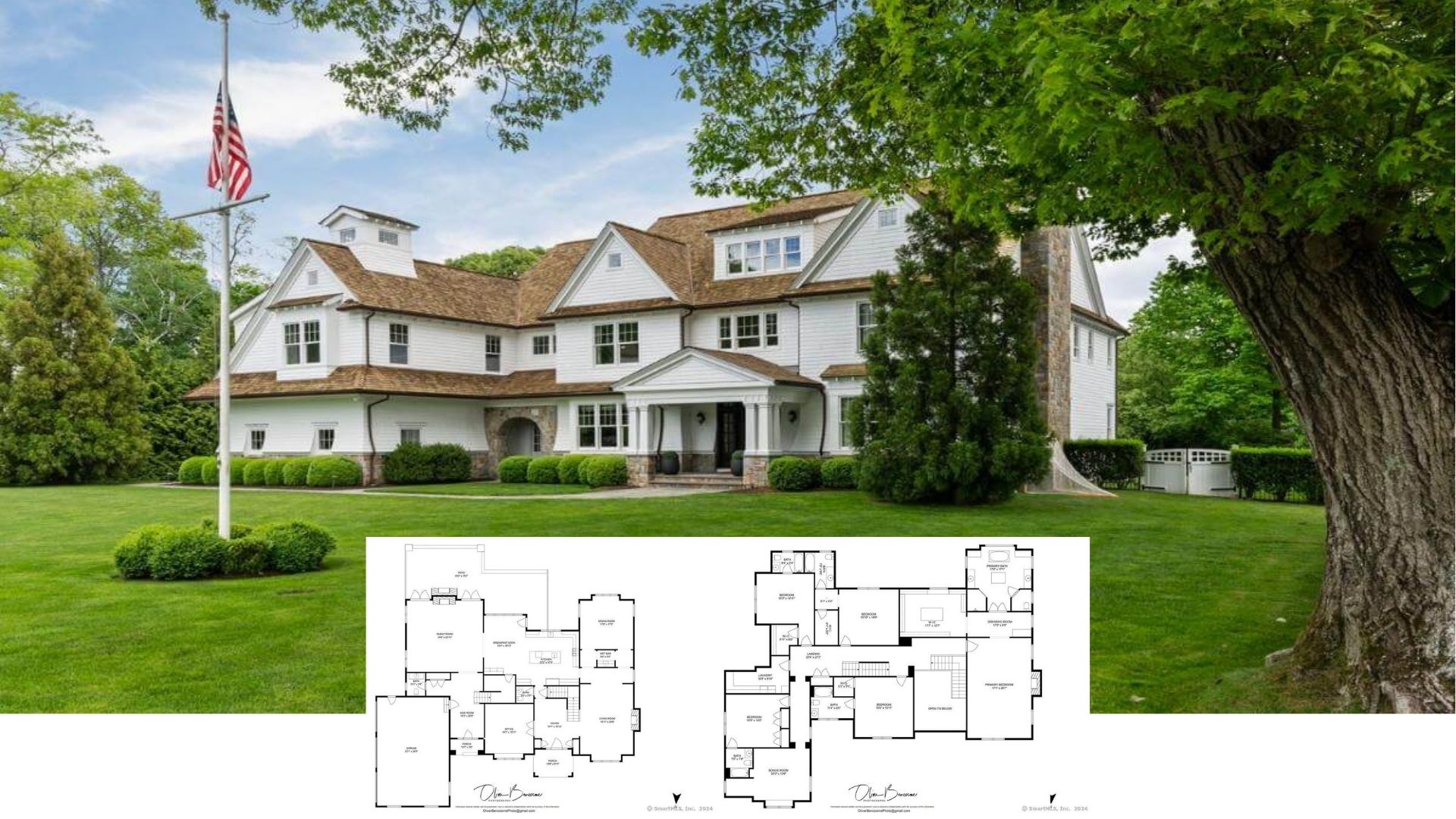 Tour This Grand 5-Bedroom Colonial Estate Crowned by a Mansard Roof and Resort-Style Backyard (Floor Plan)
