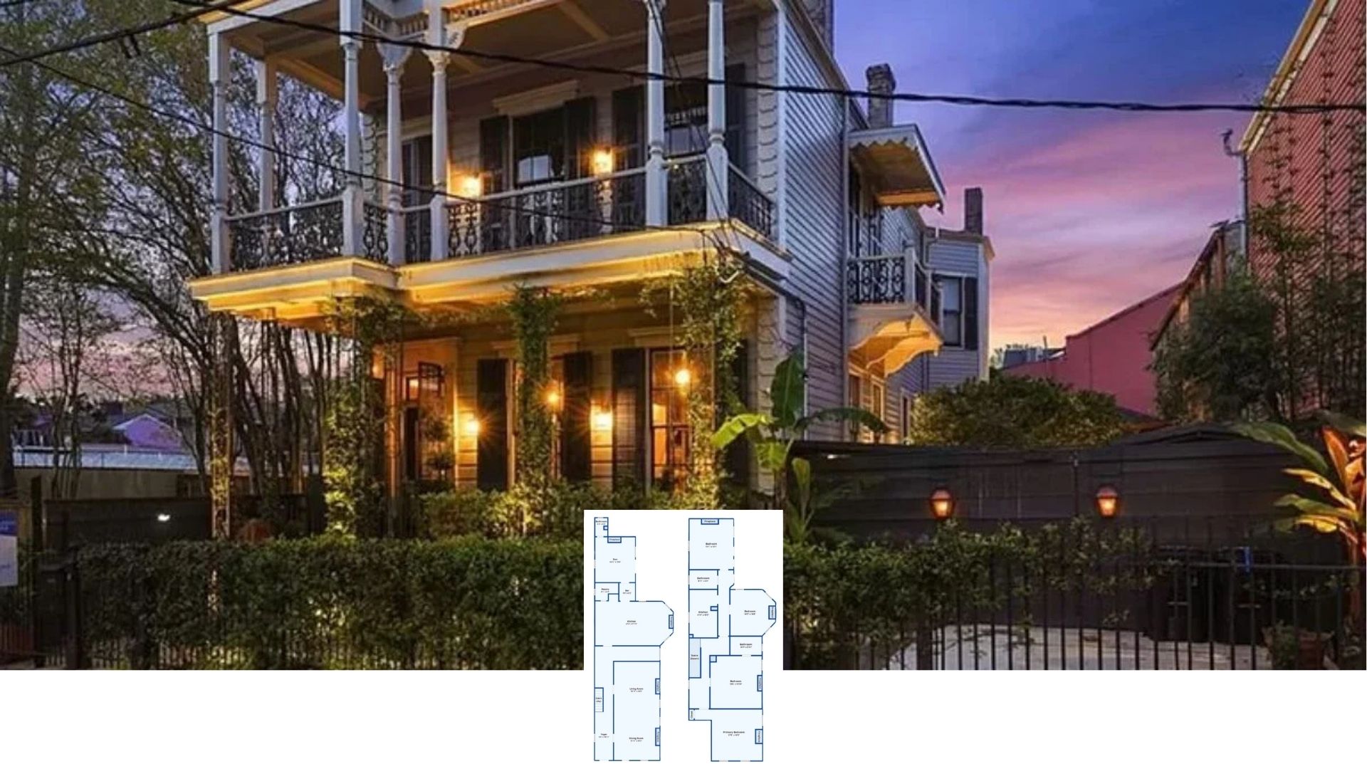 Step Inside This 3,800-Sq.-Ft. Southern Townhouse Wrapped in Ornate Ironwork (Floor Plan)