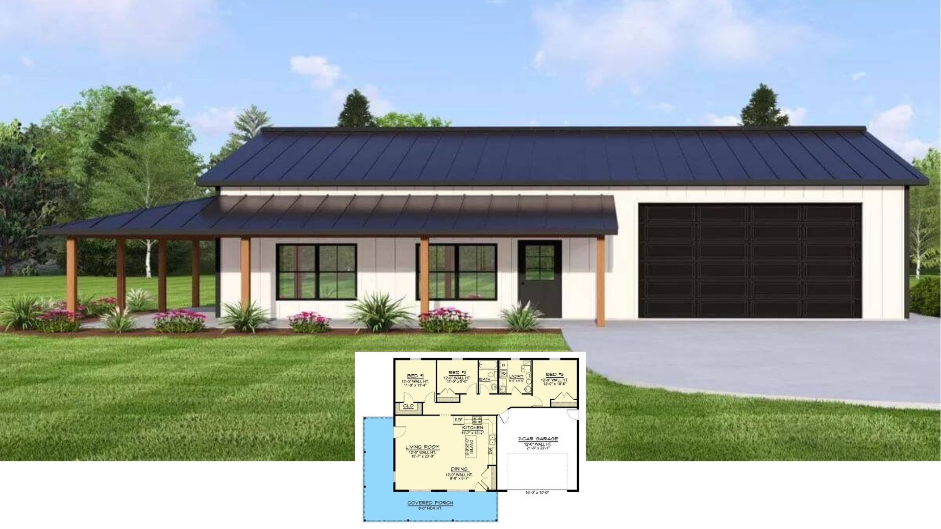 Step Inside This Bold Black-and-White Barnhouse: 3 Bedrooms, 2 Baths, and Big Style in 1,307 Sq. Ft