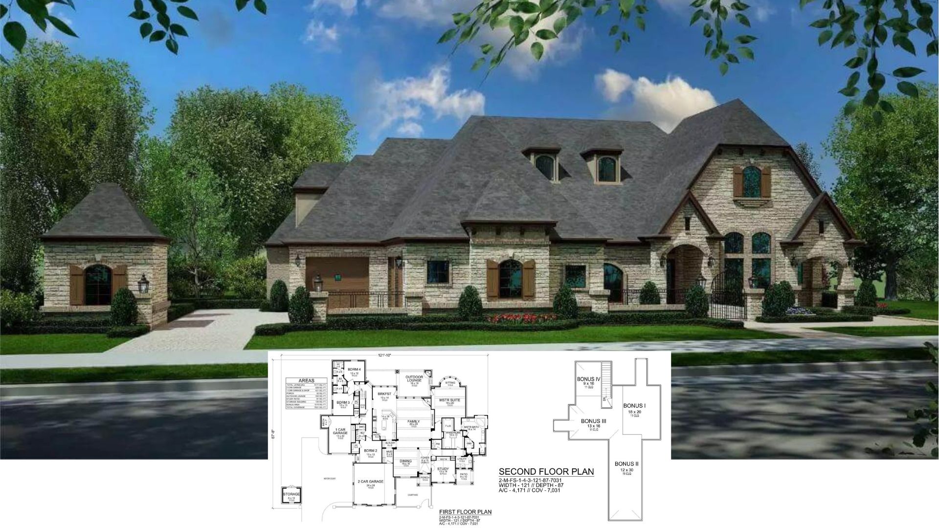 Tour This Show-Stopping 4-Bedroom French Country Estate with Dual Garages and a Resort-Style Pool