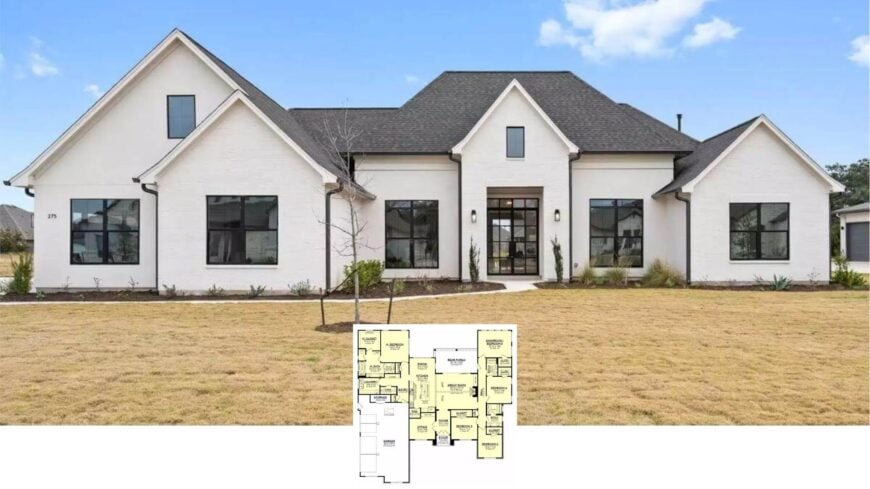 Tour This Picture-Perfect 4-Bedroom Contemporary Farmhouse with Game Room and 4-Car Garage (Floor Plan)