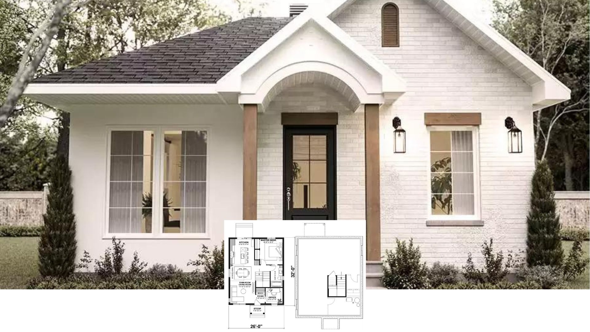 Step Inside This Smartly Planned 1,900-Sq. Ft. Modern Craftsman Cottage with Arched Entry (Floor Plan)
