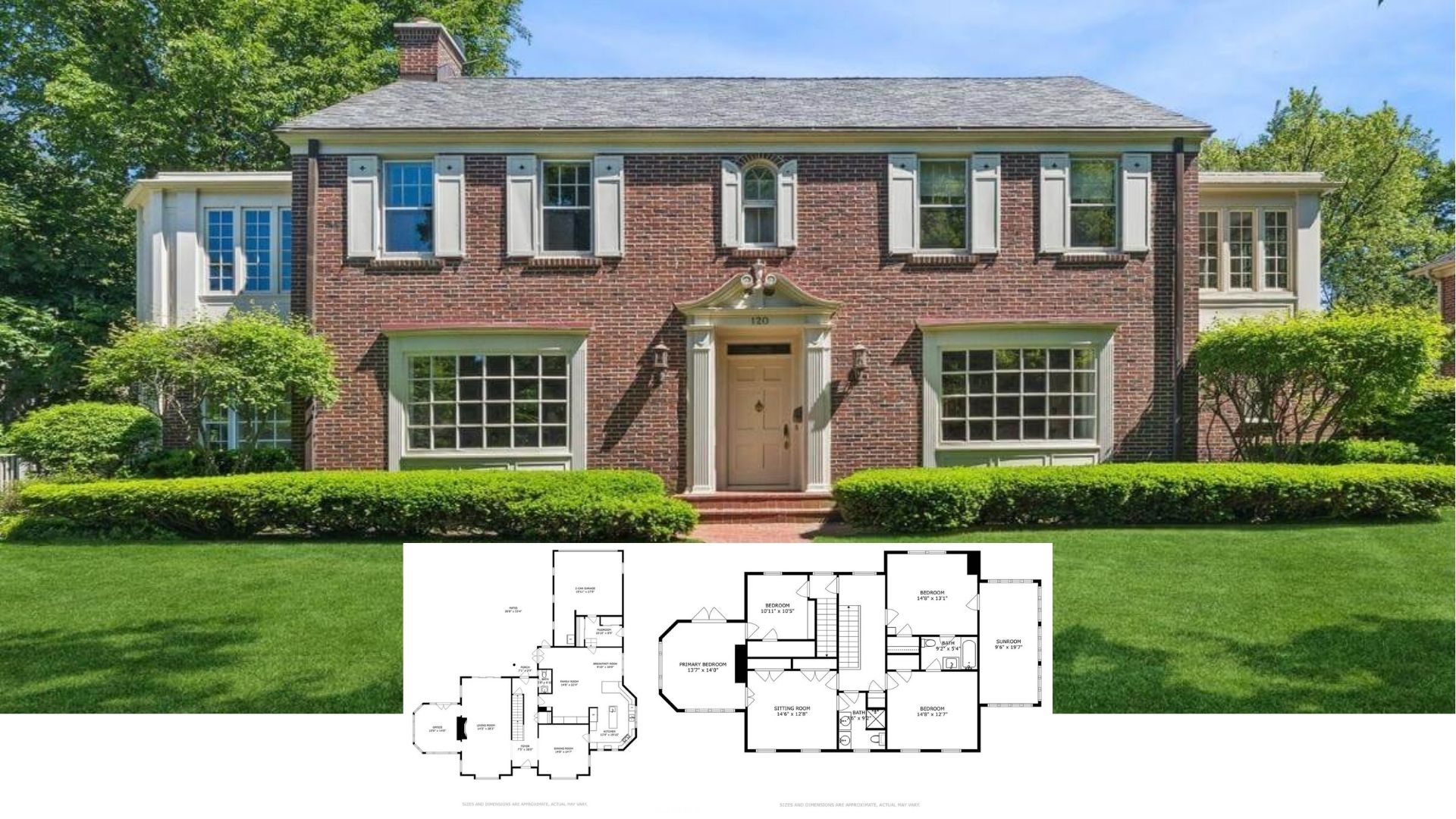 Tour This Stately 6-Bedroom Brick Colonial Where Shutters, Sunrooms, and Symmetry Reign (Floor Plan)