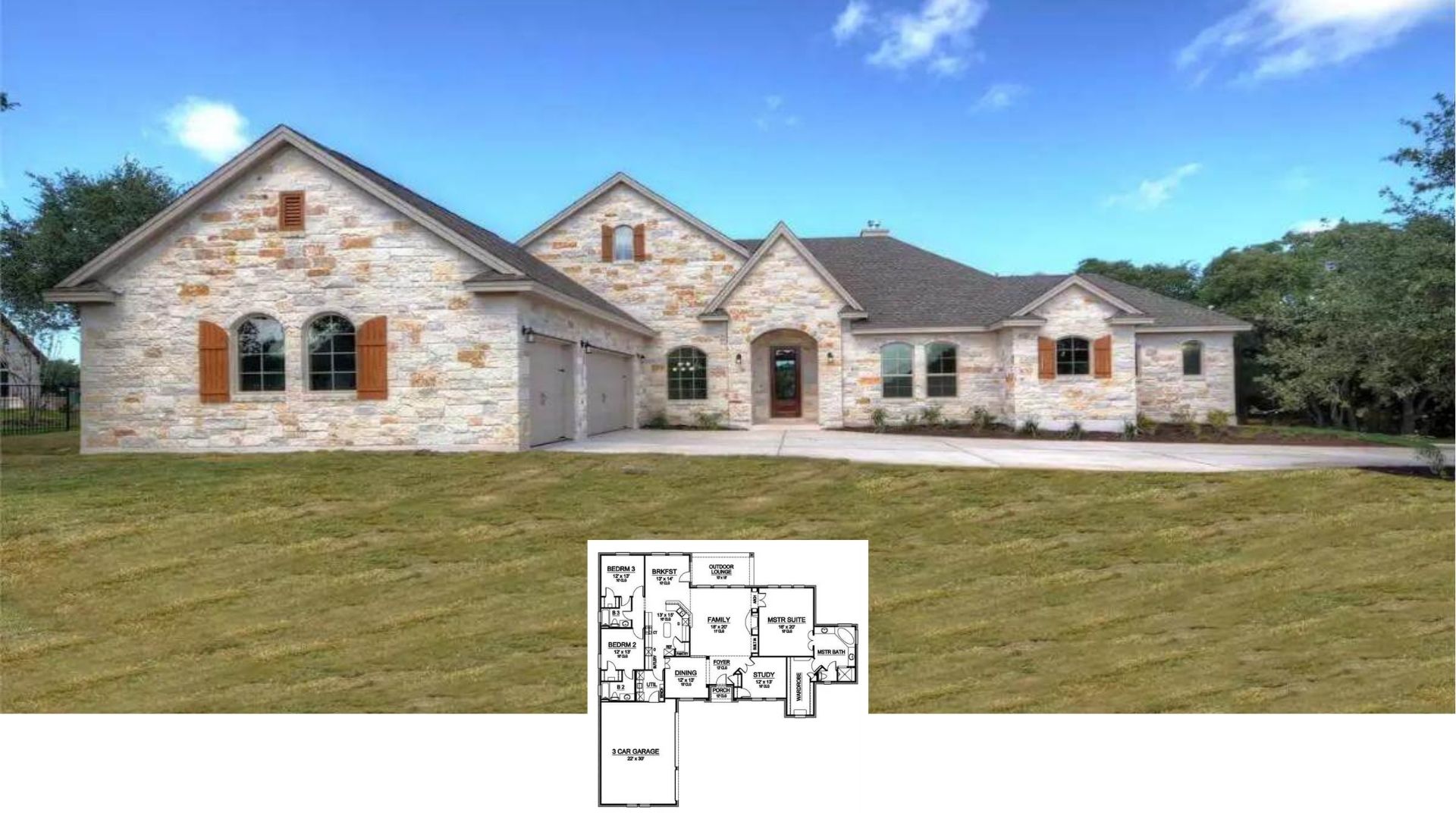 Take a Peek Inside This Stone-Clad 3-Bedroom Ranch with a Dreamy Primary Suite (2,850 Sq. Ft.)