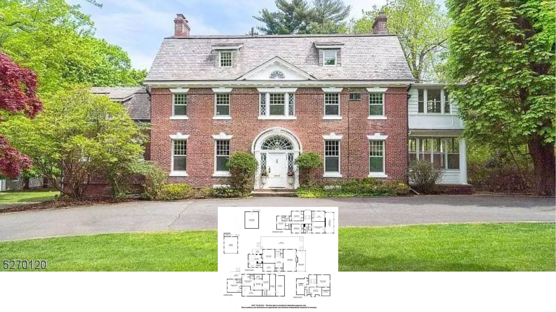 Tour This Stately Brick Colonial with Grand Arched Entry and Carriage House