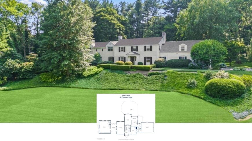 Tour This 5-Bedroom Colonial With Manicured Gardens and a Sun-Filled Floor Plan