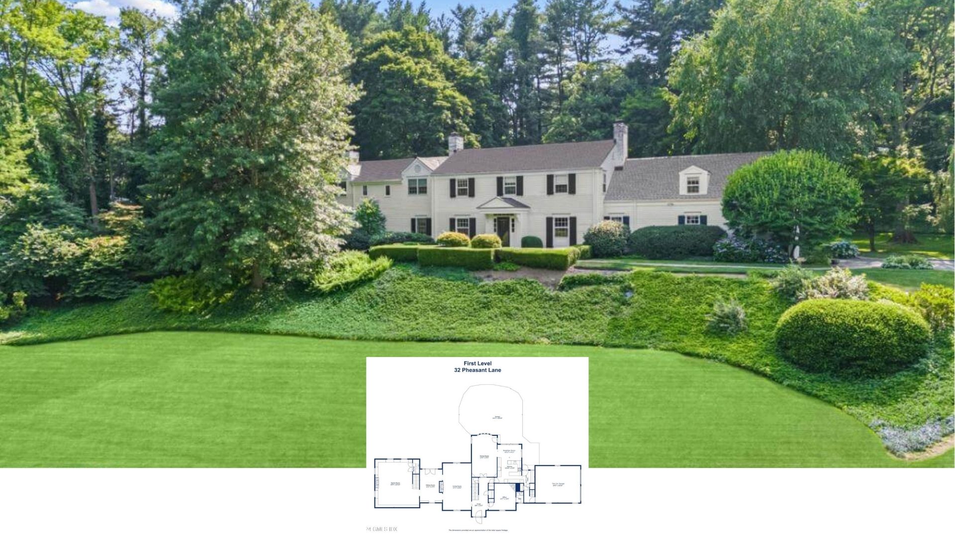 Tour This 5-Bedroom Colonial With Manicured Gardens and a Sun-Filled Floor Plan