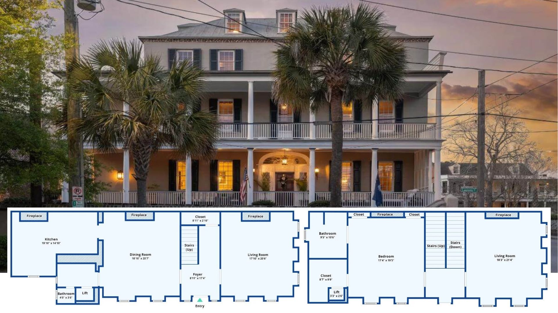 Step Inside This Gracious 4-Bedroom Southern Colonial Wrapped in Twin Verandas