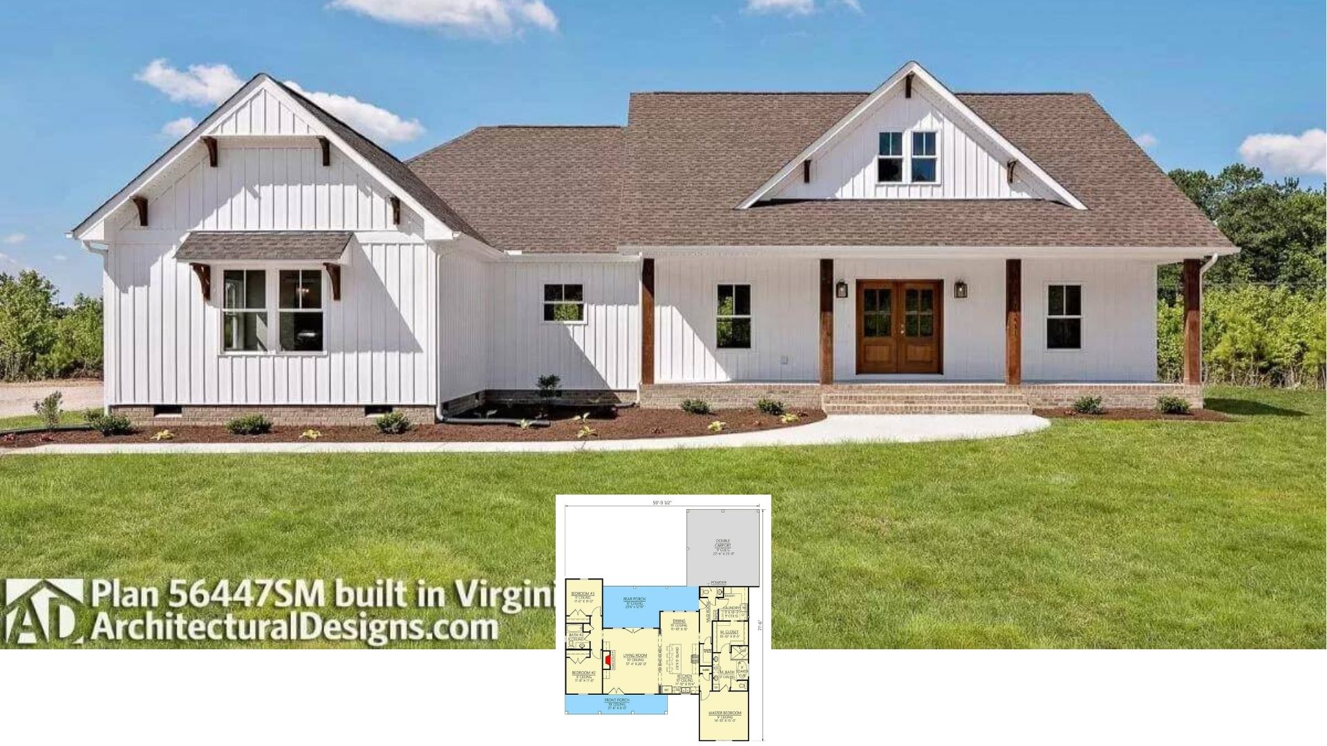 Tour This Light-Filled 3-Bedroom Craftsman with Rustic Beams and Board-and-Batten Flair (Approx. 2,100 Sq. Ft. Floor Plan)