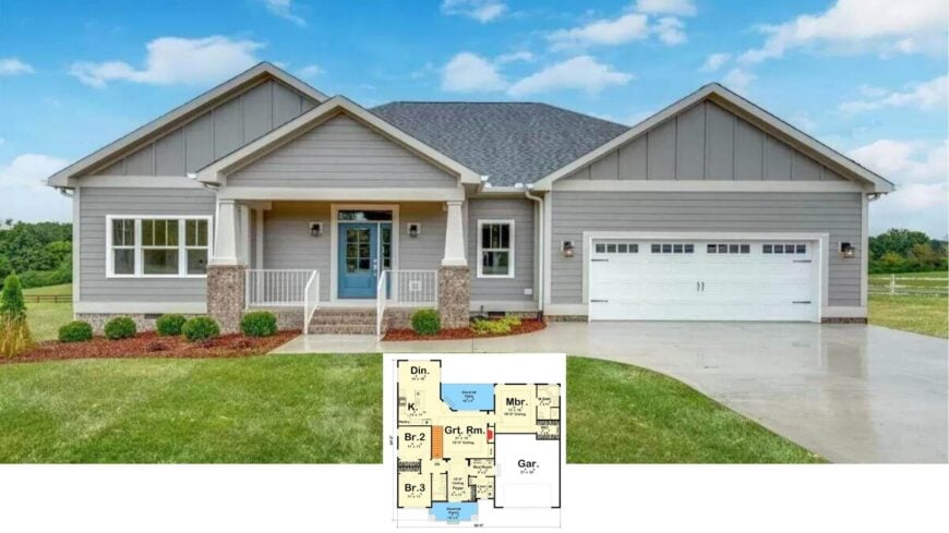 Step Inside This 3-Bedroom Craftsman Charmer with Stone Accents and a Hidden Covered Patio (Approx. 1,691 Sq. Ft Floor Plan)