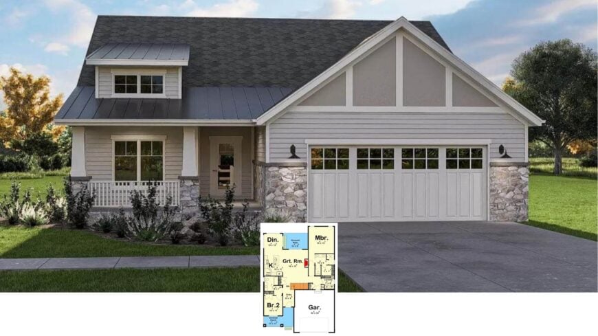 Step Inside This Stone-Kissed 3-Bedroom Craftsman With an Irresistible Front Porch (Approx. 2,400 Sq. Ft. Floor Plan)