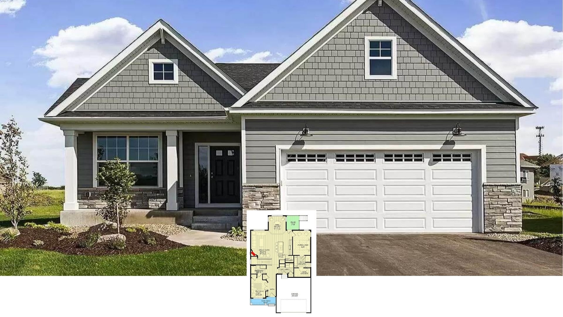 Tour This 3-Bedroom Craftsman Haven with Stone Accents and a Walk-Out Basement (Approx. 2,600 Sq. Ft.)