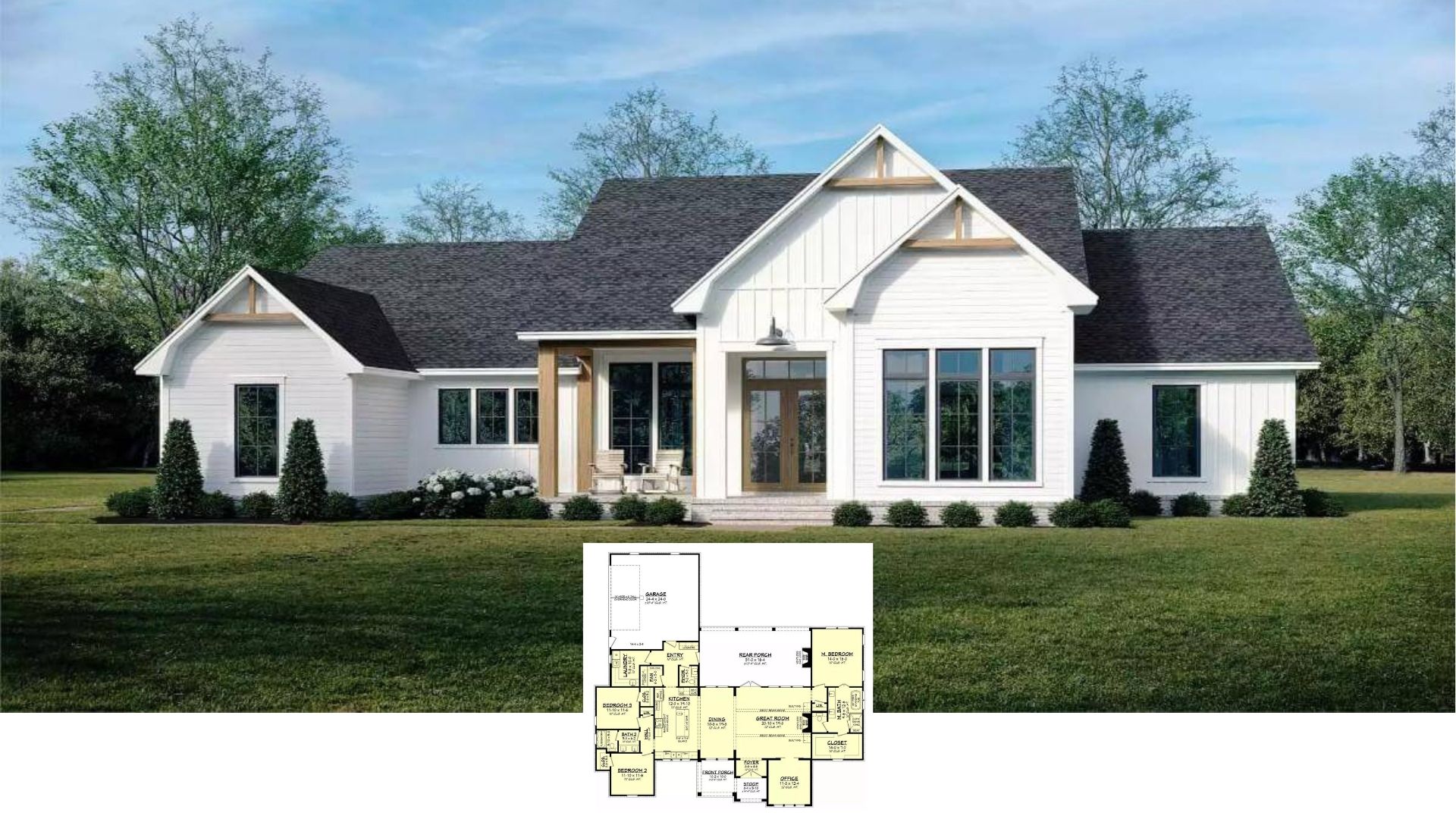 Tour This Light-Filled 3-Bedroom Modern Craftsman Ranch With Board-and-Batten Flair (Floor Plan)