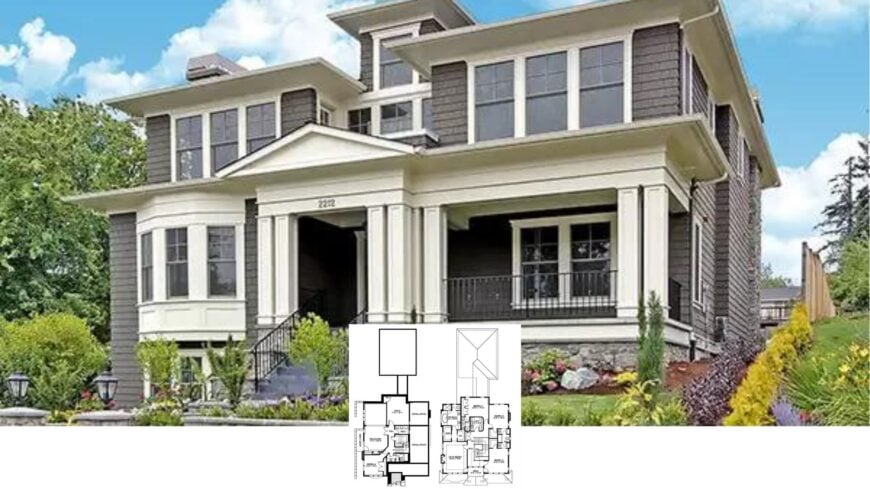 Step Inside This Bay-Windowed 5-Bedroom Craftsman Packed with Entertainment Spaces
