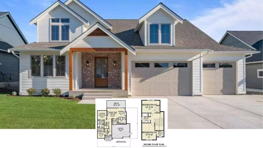 Tour This 3-Bedroom Modern Craftsman with Brick Accents and an Entertainer’s Deck (≈2,600 Sq. Ft. Floor Plan)