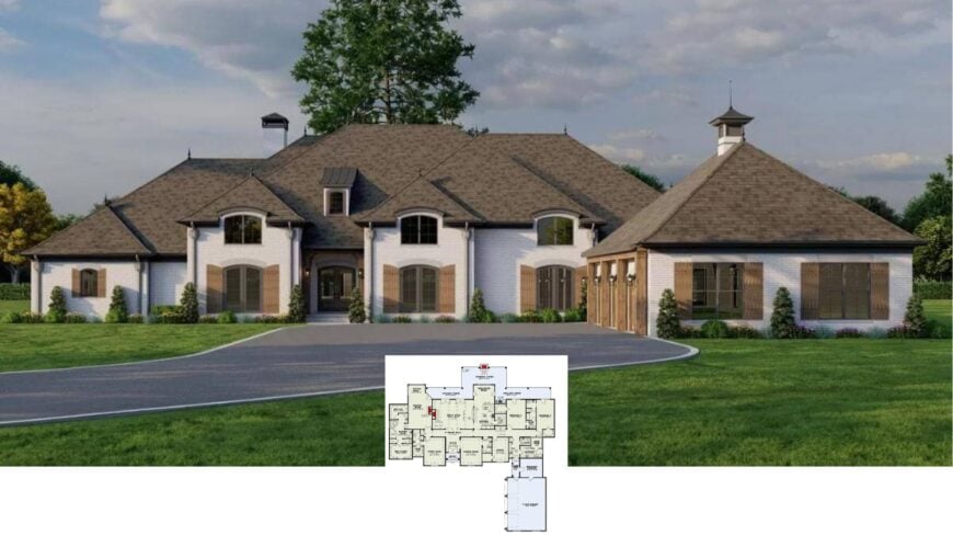 Tour This 5-Bedroom Classic Manor with Dual Chimneys, Arched Windows, and a 3-Car Garage (Approx. 6,200 Sq. Ft. Floor Plan)