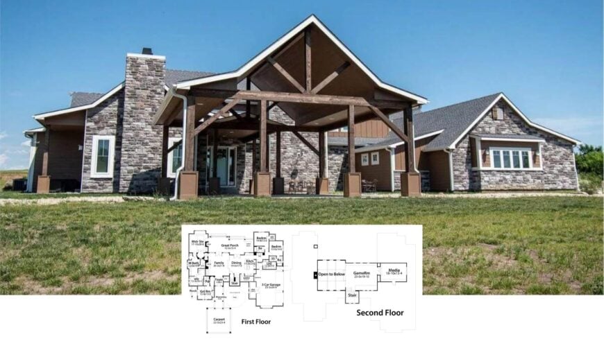 Step Inside This 4-Bedroom Craftsman Retreat with Stone Facade, Lofted Game Room, and Outdoor Fire Pit (Floor Plan)