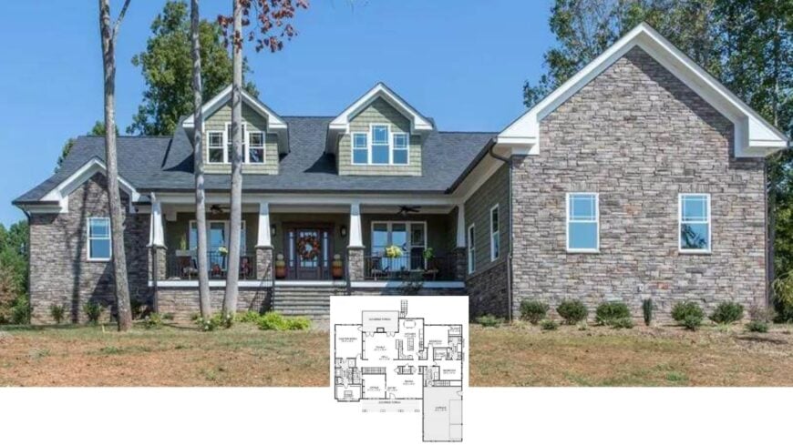 Title: Step Inside This Brick-and-Stone Craftsman with Porch Charm and Basement Workshop (Floor Plan)