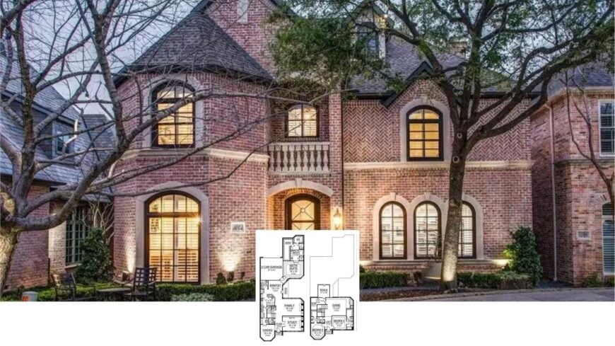 Tour This Storybook 4-Bedroom Brick Manor Brimming with Marble Touches (≈4,300 Sq. Ft. Floor Plan)