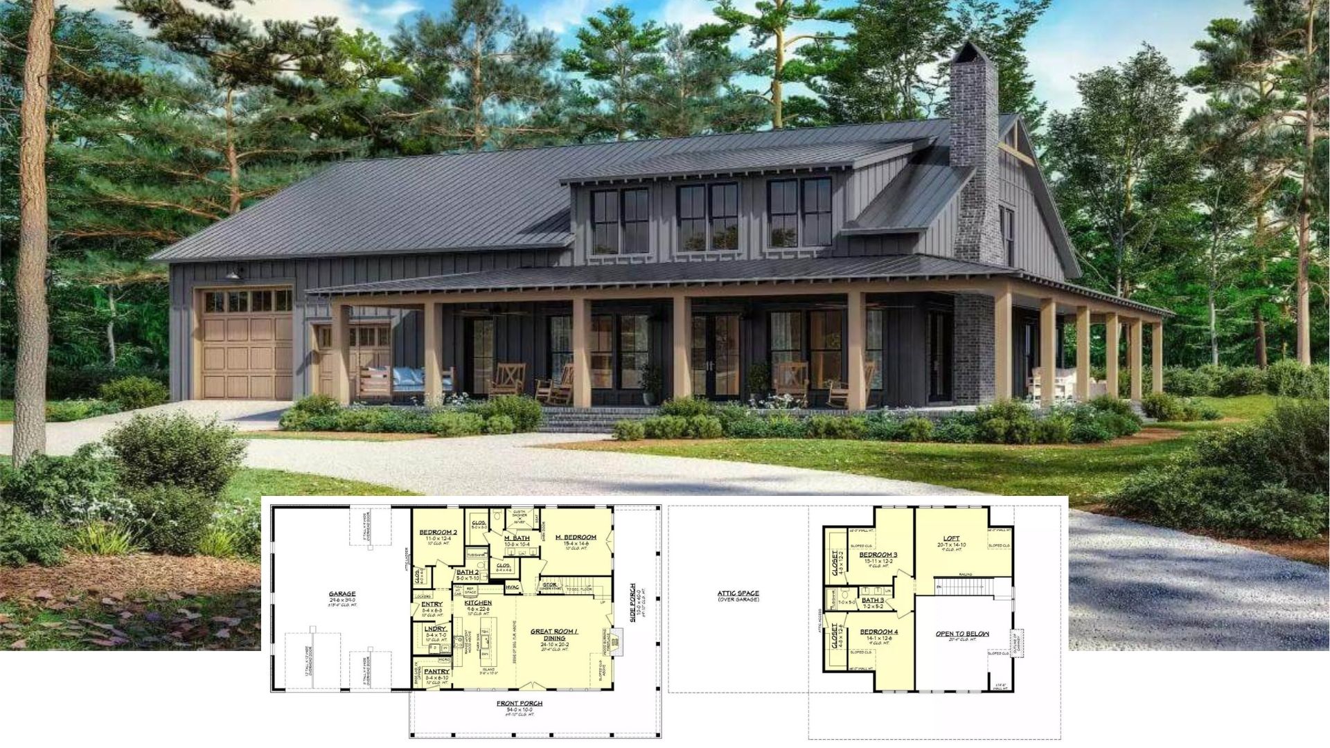 Tour This Wraparound-Porch 4-Bedroom Craftsman Cottage with Lofted Views (Floor Plan)