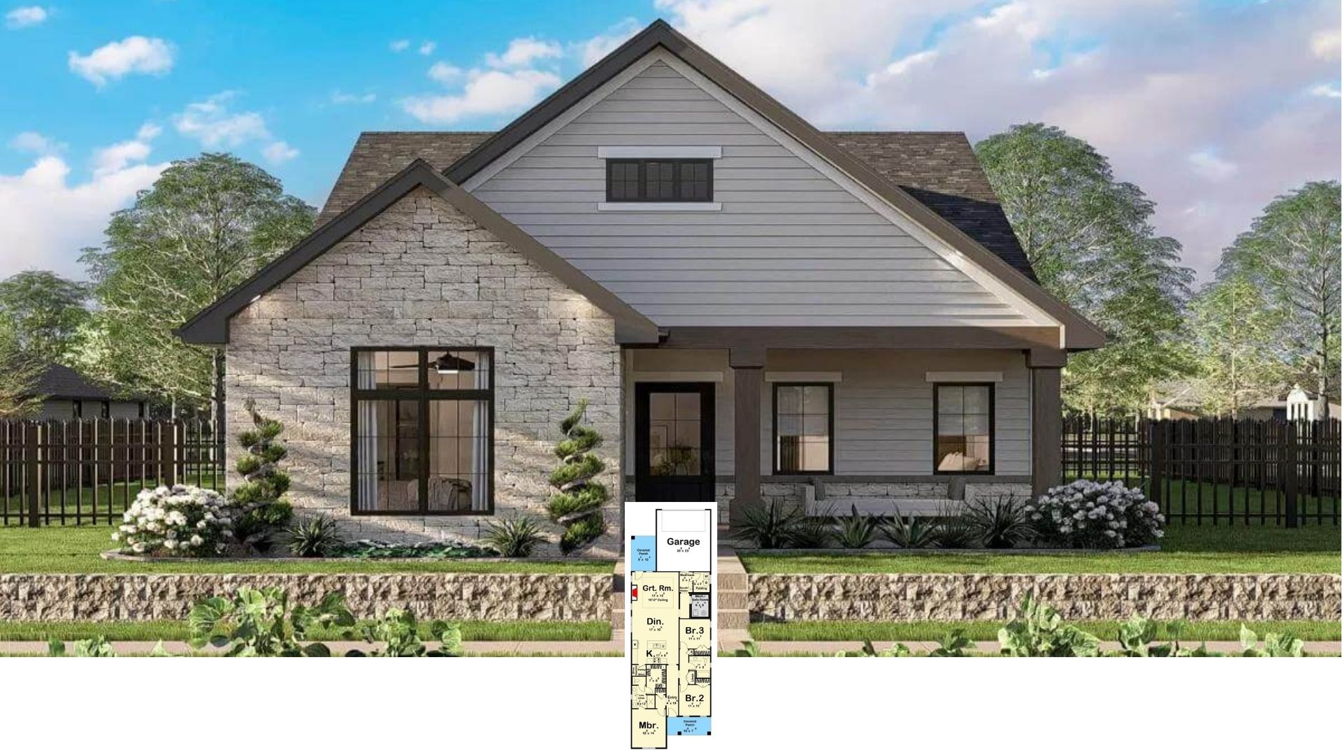 Step Inside This 2,650-Sq.-Ft. Craftsman Gem with 3 Bedrooms, 2.5 Baths, and a Stone-Kissed Facade (Floor Plan)