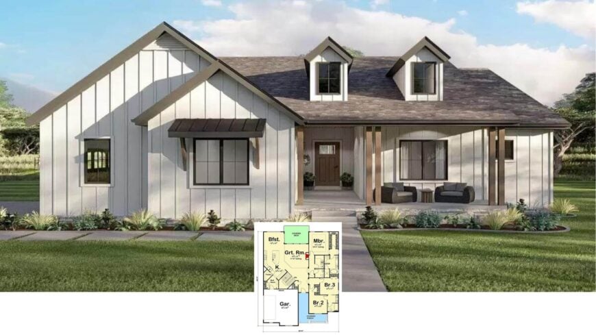Step Inside This 3-Bedroom Craftsman Home with Dormer Charm and a Relaxing Covered Porch (2,122 Sq. Ft Floor Plan)