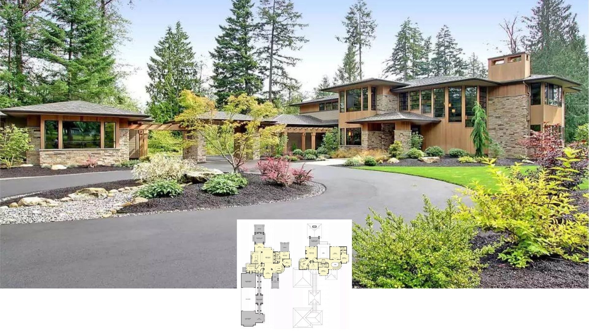Tour This Spectacular 4-Bedroom Woodland Craftsman with Soaring Windows and a Porte Cochere (Floor Plan)